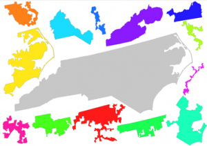 North Carolina with Gerrymandered Districts